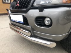 Тюнинг внедорожника Защита переднего бампера Mitsubishi Pajero Sport 1998-2007