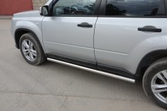Тюнинг внедорожника Защита штатного порога труба Nissan X-trail 2007-2010 (T31) Второе поколение