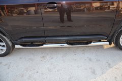 Тюнинг внедорожника Порог труба с проступью Nissan X-trail 2007-2010 (T31) Второе поколение