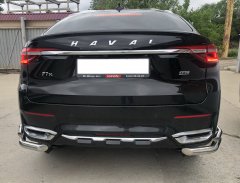 Тюнинг внедорожника Защита заднего бампера Haval F7, F7X  2019