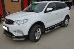 Тюнинг внедорожника Защита переднего бампера Geely Atlas 2018