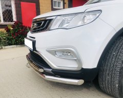 Тюнинг внедорожника Защита переднего бампера Geely Atlas 2018