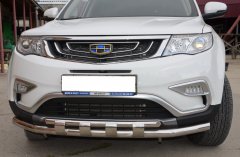 Тюнинг внедорожника Защита переднего бампера Geely Atlas 2018