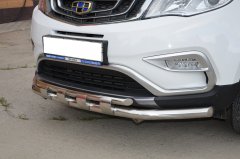 Тюнинг внедорожника Защита переднего бампера Geely Atlas 2018