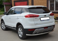 Тюнинг внедорожника Защита заднего бампера Geely Atlas 2018