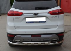 Тюнинг внедорожника Защита заднего бампера Geely Atlas 2018