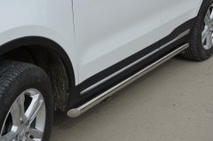 Тюнинг внедорожника Защита штатного порога труба Geely Atlas 2018