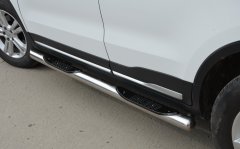 Тюнинг внедорожника Порог труба с проступью Geely Atlas 2018