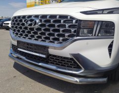 Тюнинг внедорожника Защита переднего бампера Hyundai Santa Fe 2021