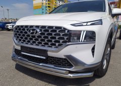 Тюнинг внедорожника Защита переднего бампера Hyundai Santa Fe 2021