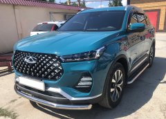 Тюнинг внедорожника Защита переднего бампера Chery Tiggo 7 Pro 2021