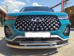 Тюнинг внедорожника Защита переднего бампера Chery Tiggo 7 Pro 2021