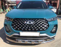 Тюнинг внедорожника Защита переднего бампера Chery Tiggo 7 Pro 2021
