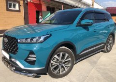 Тюнинг внедорожника Защита переднего бампера Chery Tiggo 7 Pro 2021