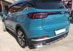 Тюнинг внедорожника Защита заднего бампера Chery Tiggo 7 Pro 2021