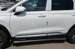 Тюнинг внедорожника Защита штатного порога труба Hyundai Santa Fe 2021