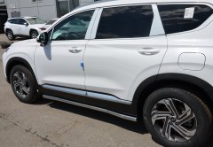 Тюнинг внедорожника Защита штатного порога труба Hyundai Santa Fe 2021