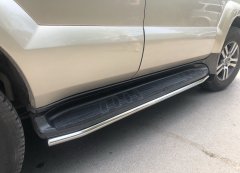 Тюнинг внедорожника Защита штатного порога труба Toyota Land Cruiser Prado 120 2003-2009