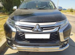 Тюнинг внедорожника Защита переднего бампера Mitsubishi Pajero Sport 2017
