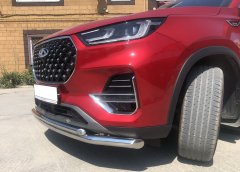 Тюнинг внедорожника Защита переднего бампера Chery Tiggo 8 Pro 2021