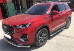 Тюнинг внедорожника Пороги с накладным листом Chery Tiggo 8 Pro 2021