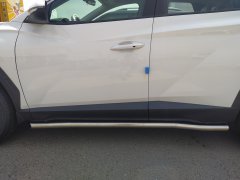 Тюнинг внедорожника Защита штатного порога труба Hyundai Tucson 2021