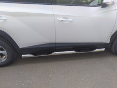 Тюнинг внедорожника Порог труба с проступью Hyundai Tucson 2021
