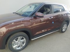 Тюнинг внедорожника Защита штатного порога труба Hyundai Creta 2021