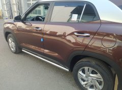 Тюнинг внедорожника Защита штатного порога труба Hyundai Creta 2021
