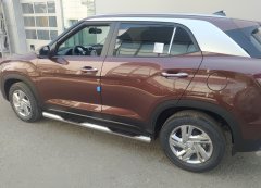 Тюнинг внедорожника Порог труба с проступью Hyundai Creta 2021