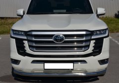Тюнинг внедорожника Защита переднего бампера Toyota Land Cruiser 300 2021 (Юбилейная)