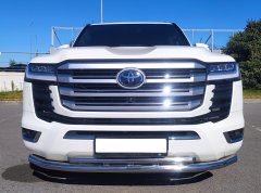 Тюнинг внедорожника Защита переднего бампера Toyota Land Cruiser 300 2021 (Юбилейная)