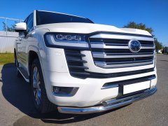 Тюнинг внедорожника Защита переднего бампера Toyota Land Cruiser 300 2021 (Юбилейная)