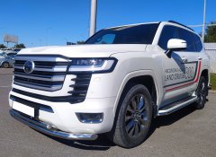 Тюнинг внедорожника Защита переднего бампера Toyota Land Cruiser 300 2021 (Юбилейная)