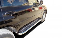 Тюнинг внедорожника Пороги с накладным листом Toyota Land Cruiser 100 1998-2006