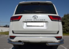 Тюнинг внедорожника Защита заднего бампера Toyota Land Cruiser 300 2021 (Юбилейная)