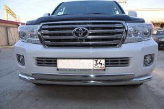 Тюнинг внедорожника Защита переднего бампера Toyota Land Cruiser 200 2013