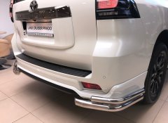 Тюнинг внедорожника Защита заднего бампера Toyota Land Cruiser Prado 150 Black Onyx 2020