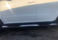 Тюнинг внедорожника Порог труба с проступью Ssang Yong Actyon 2012-2013