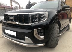 Тюнинг внедорожника Защита переднего бампера KIA Mohave 2021