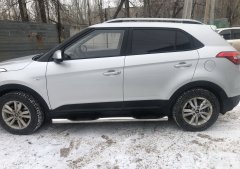 Тюнинг внедорожника Порог труба с проступью Hyundai Creta 2016