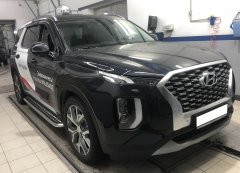 Тюнинг внедорожника Пороги с накладным листом Hyundai Polisade 2021