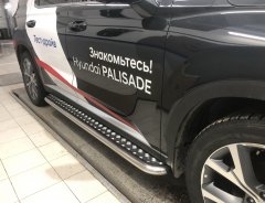 Тюнинг внедорожника Пороги с накладным листом Hyundai Polisade 2021