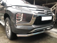 Тюнинг внедорожника Защита переднего бампера Mitsubishi Pajero Sport 2021