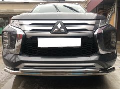 Тюнинг внедорожника Защита переднего бампера Mitsubishi Pajero Sport 2021