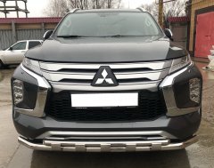 Тюнинг внедорожника Защита переднего бампера Mitsubishi Pajero Sport 2021