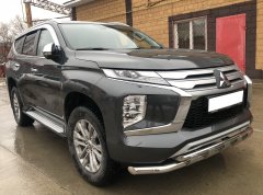 Тюнинг внедорожника Защита переднего бампера Mitsubishi Pajero Sport 2021