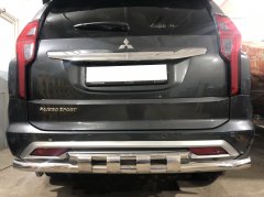Тюнинг внедорожника Защита заднего бампера Mitsubishi Pajero Sport 2021