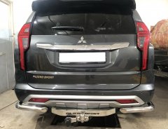 Тюнинг внедорожника Защита заднего бампера Mitsubishi Pajero Sport 2021