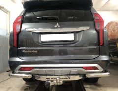 Тюнинг внедорожника Защита заднего бампера Mitsubishi Pajero Sport 2021